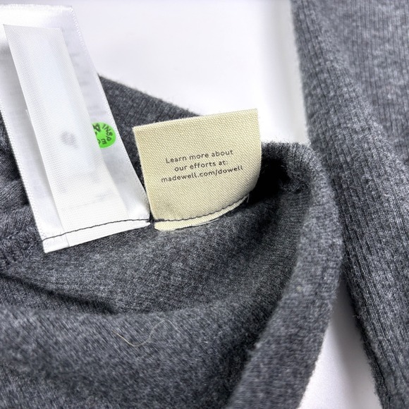 NWT Madewell Plush Square Neck Smocked Shirt Womens Sz M Charcoal Gray Peasant - Picture 12 of 14